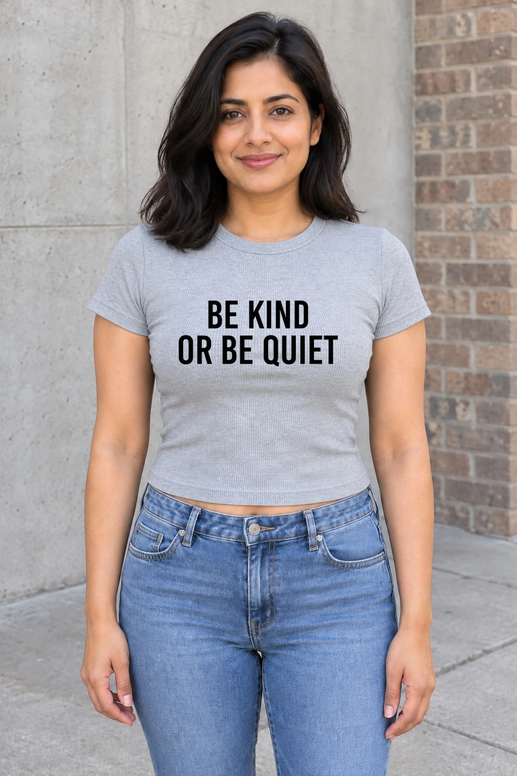 The Quiet Rule Baby Tee — Heather Grey