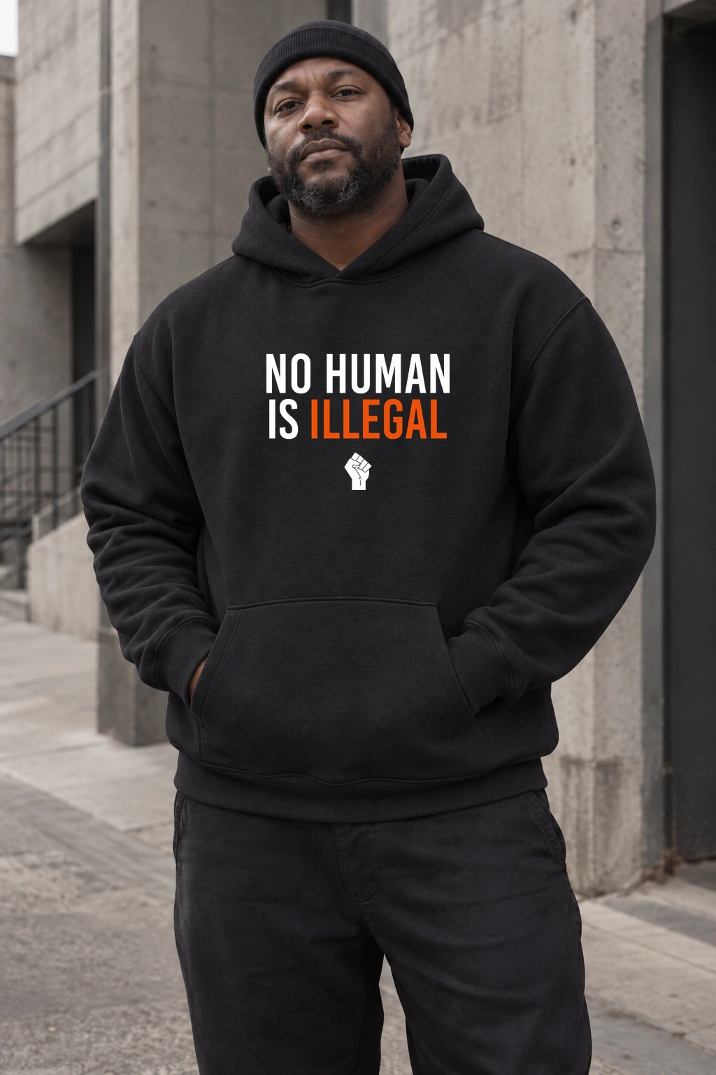 No Human Hoodie — Black
